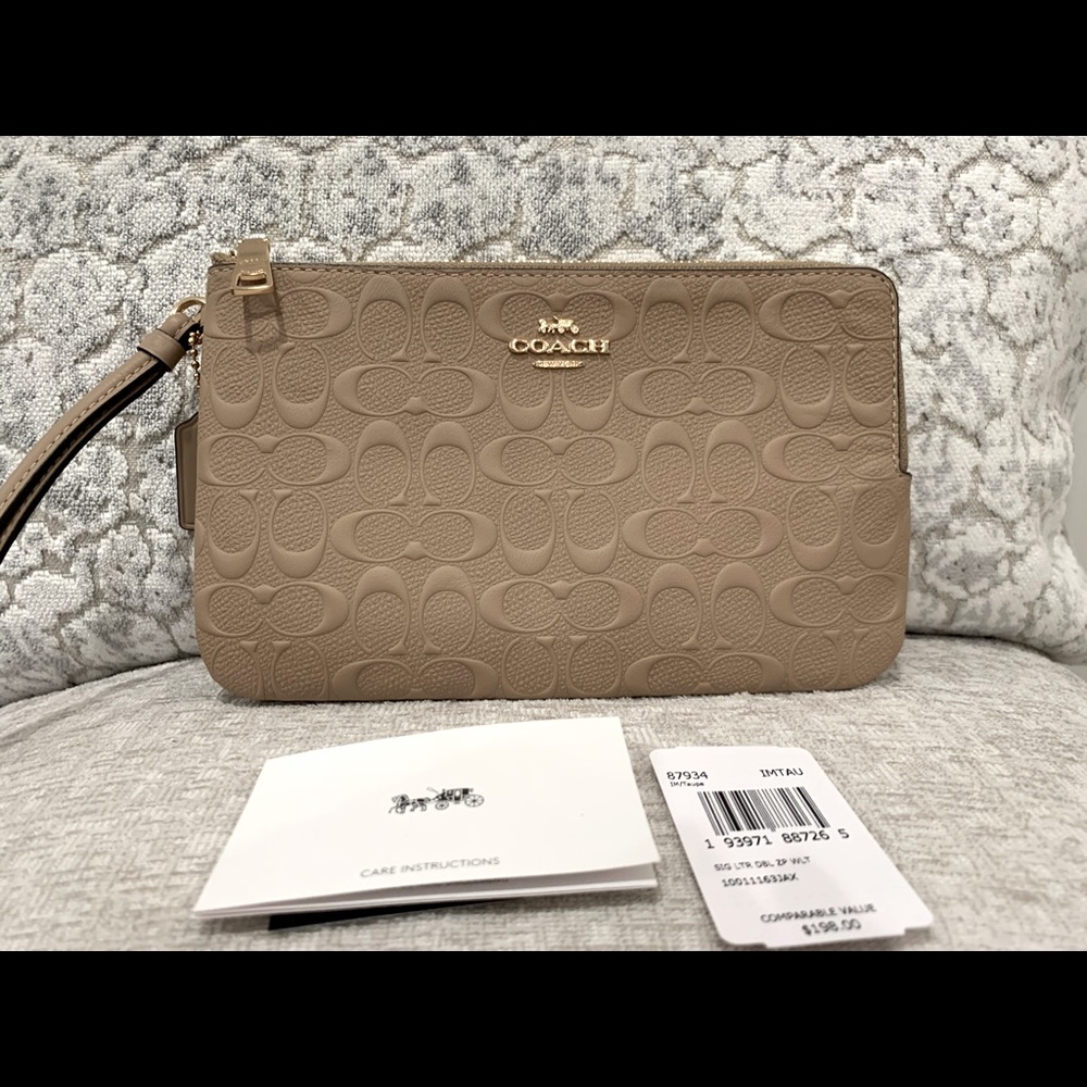 Coach Signature Large Double Zip Wallet